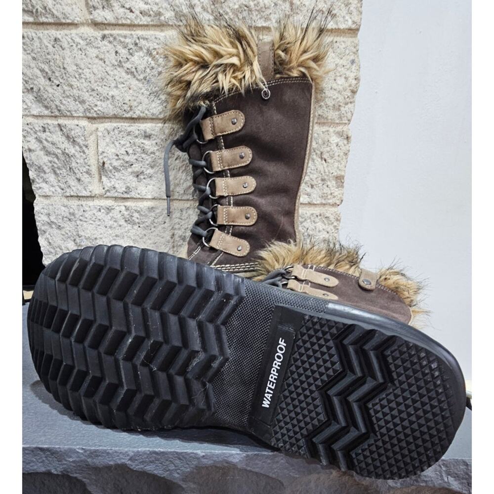 Sorel Joan of Arctic Winter Boots, Faux Fur, Snow Waterproof, Lace, Womens Sz 7 - Picture 4 of 11